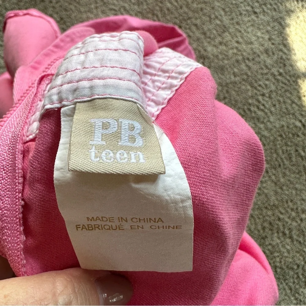 Pottery Barn Teen Pink Bean Bag Cover with embroidered Amanda Size Large
